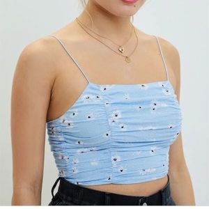 Pacsun LA Hearts Blue Floral Crop Tank Top